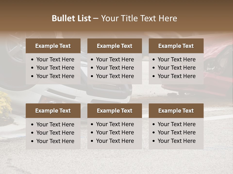 A Car That Has Been Flipped Over In A Parking Lot PowerPoint Template