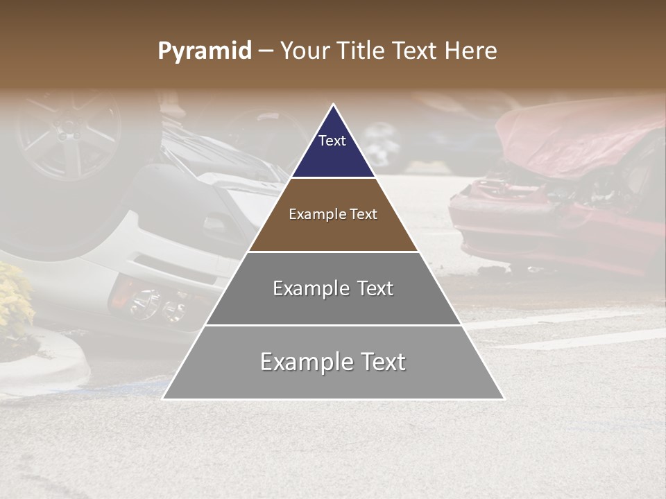A Car That Has Been Flipped Over In A Parking Lot PowerPoint Template