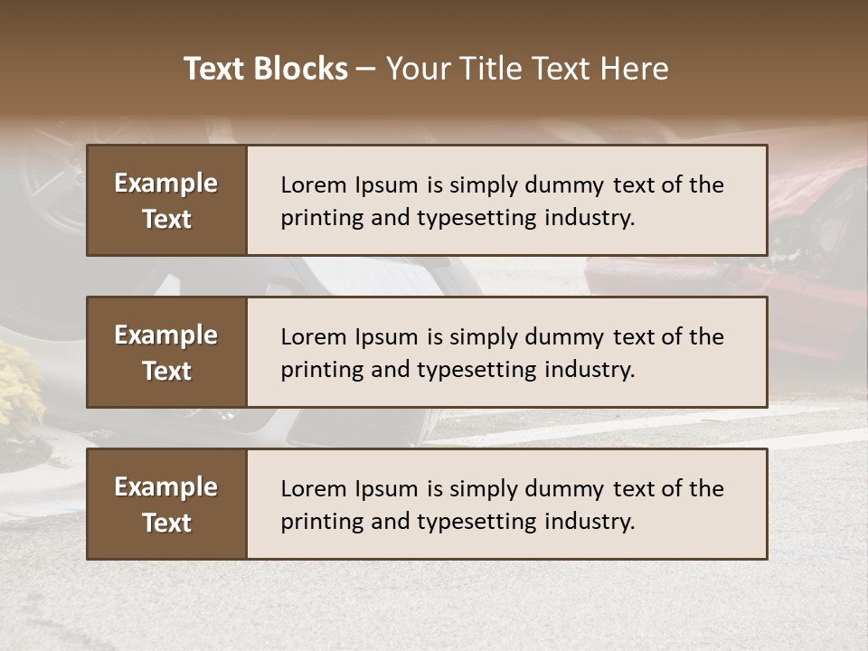 A Car That Has Been Flipped Over In A Parking Lot PowerPoint Template