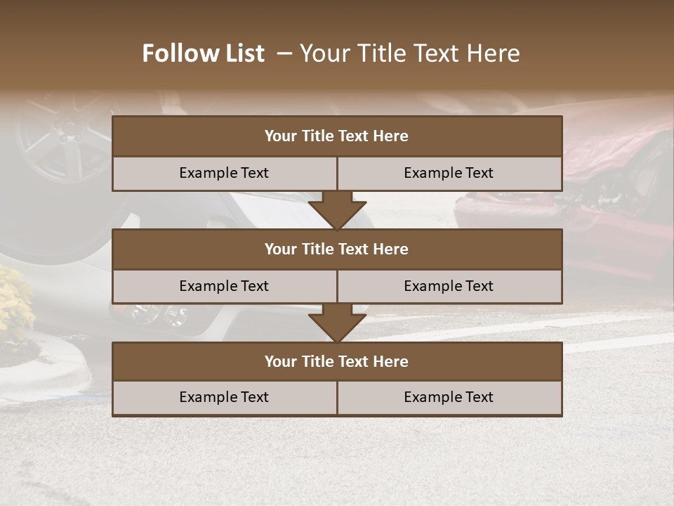 A Car That Has Been Flipped Over In A Parking Lot PowerPoint Template