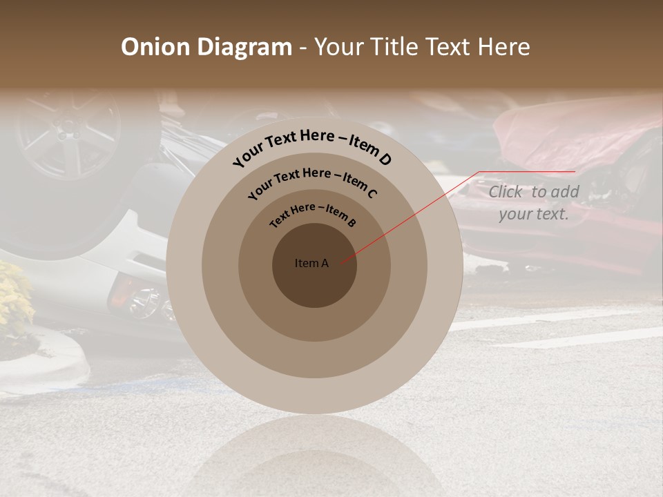 A Car That Has Been Flipped Over In A Parking Lot PowerPoint Template