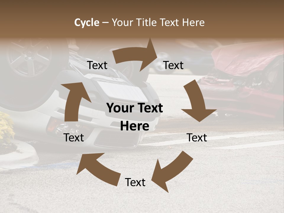 A Car That Has Been Flipped Over In A Parking Lot PowerPoint Template