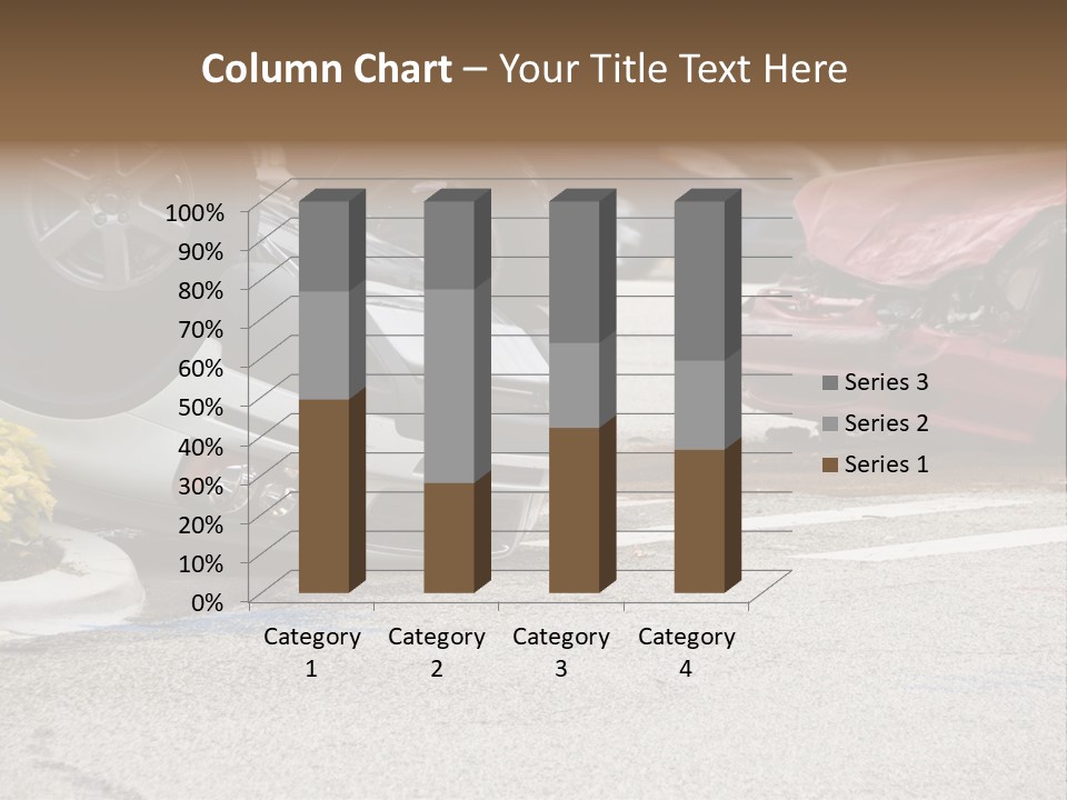 A Car That Has Been Flipped Over In A Parking Lot PowerPoint Template