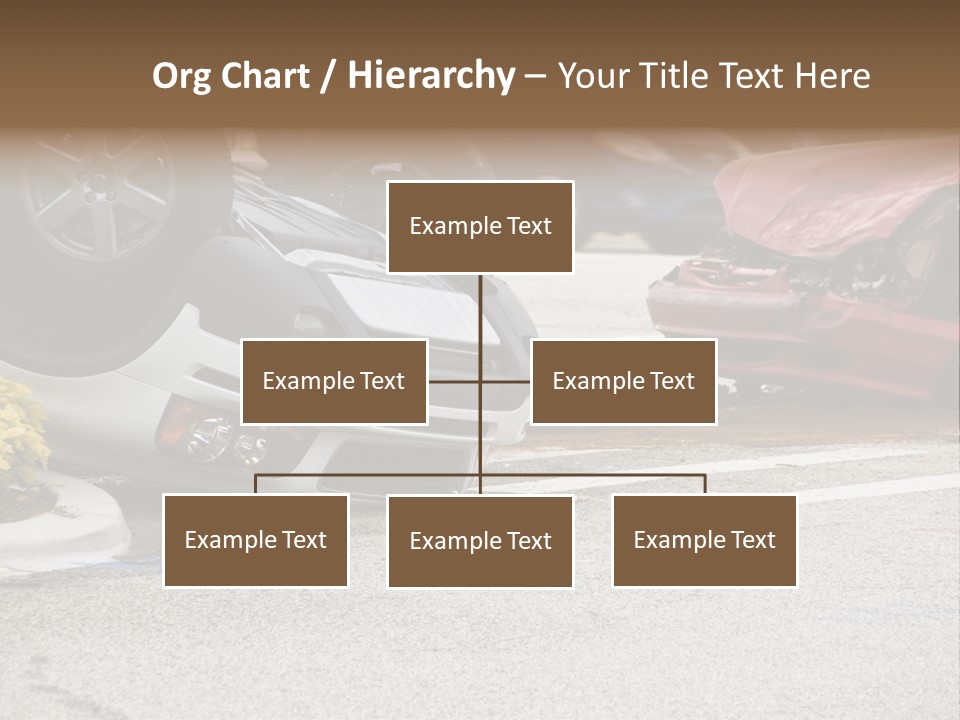 A Car That Has Been Flipped Over In A Parking Lot PowerPoint Template