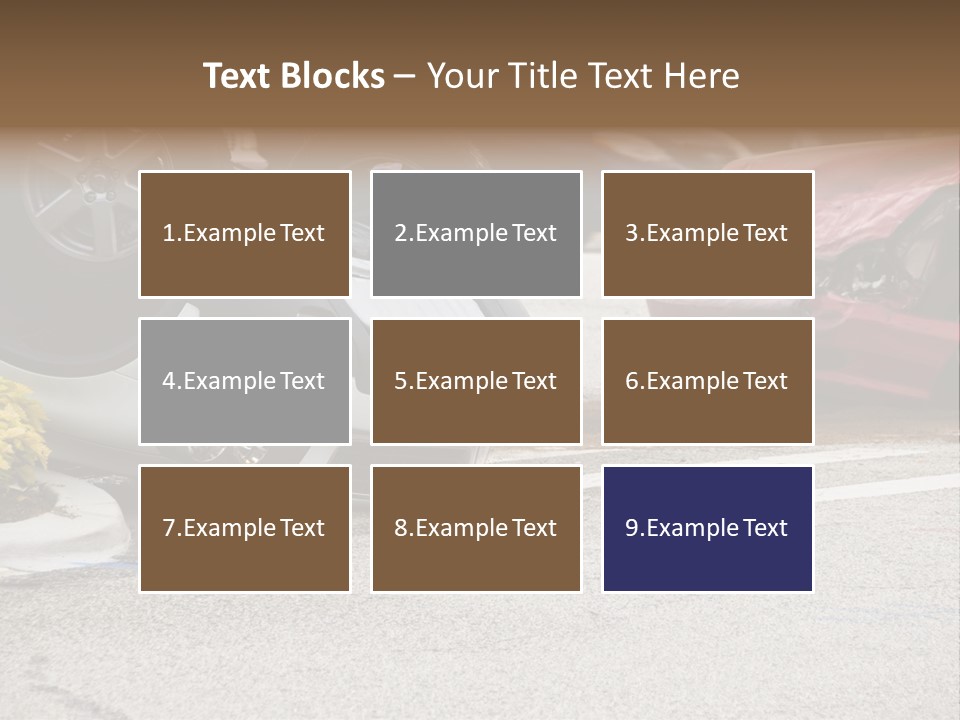 A Car That Has Been Flipped Over In A Parking Lot PowerPoint Template