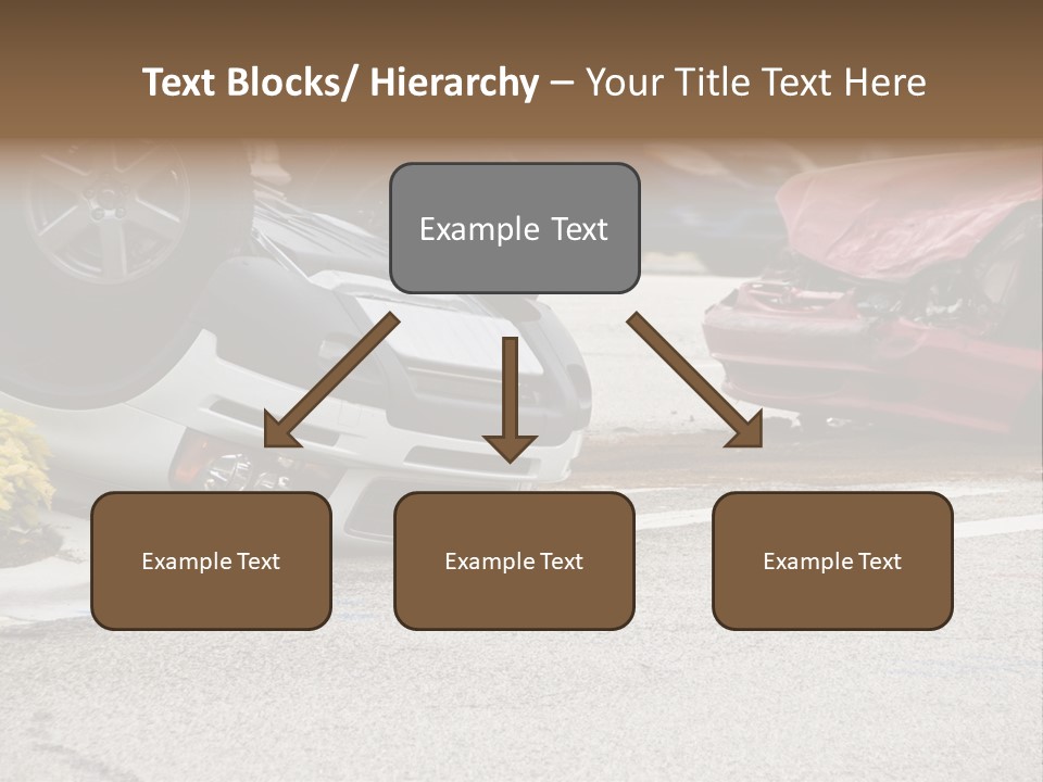 A Car That Has Been Flipped Over In A Parking Lot PowerPoint Template