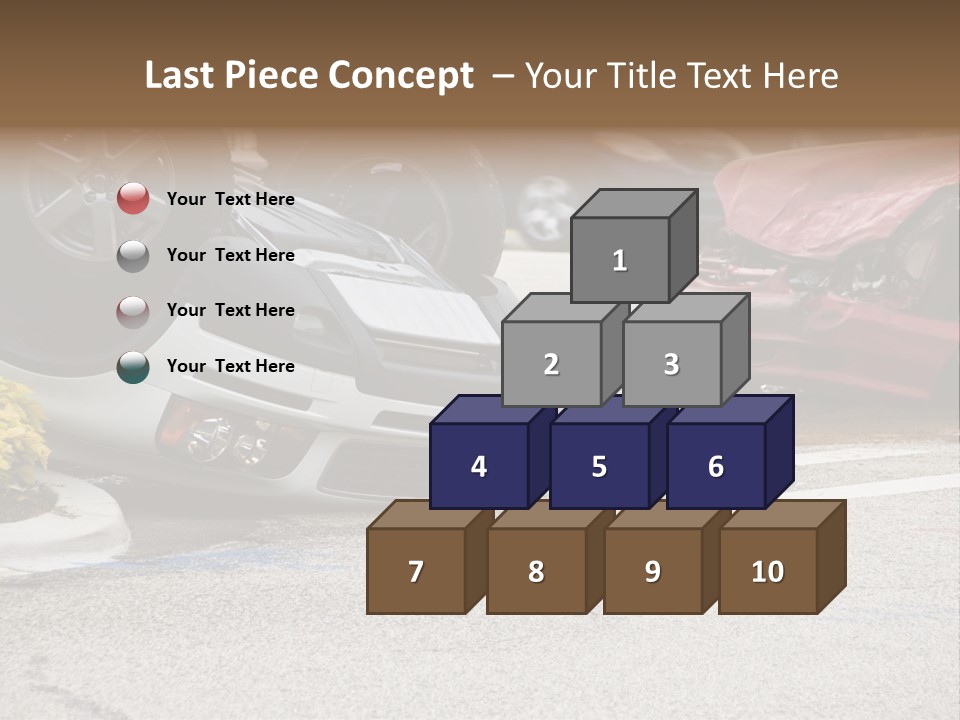 A Car That Has Been Flipped Over In A Parking Lot PowerPoint Template