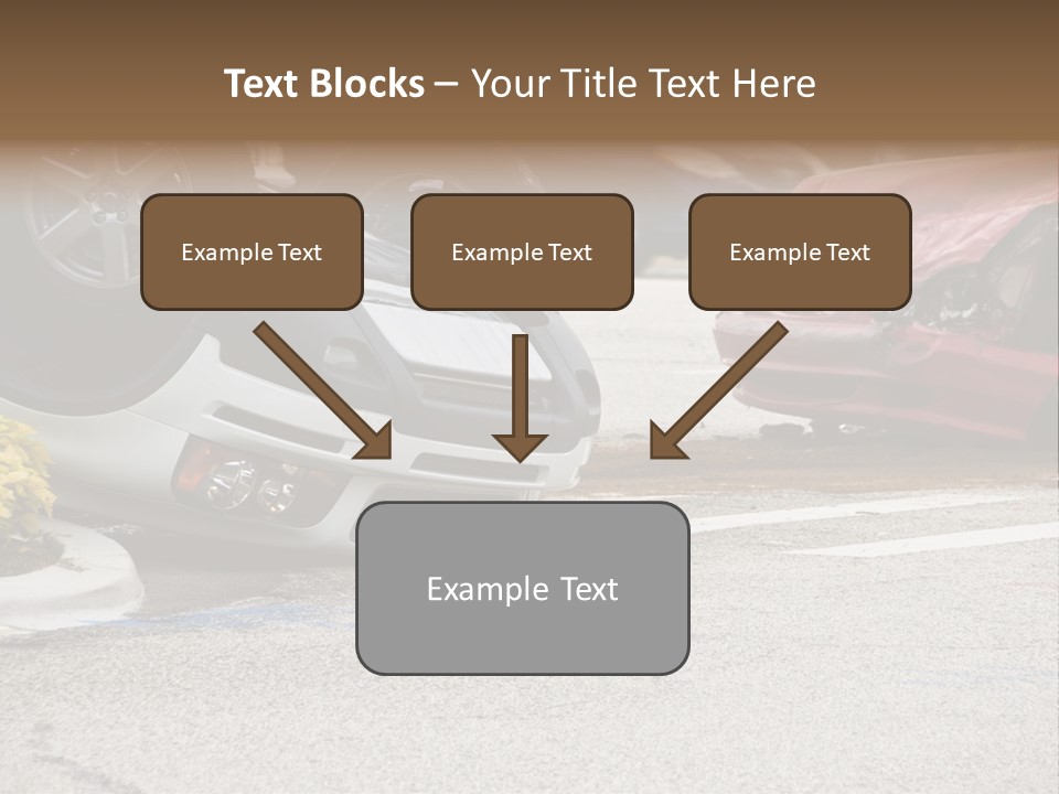 A Car That Has Been Flipped Over In A Parking Lot PowerPoint Template