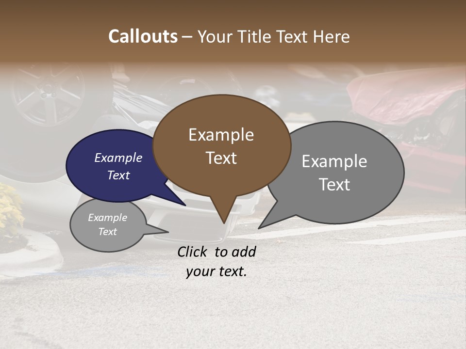 A Car That Has Been Flipped Over In A Parking Lot PowerPoint Template