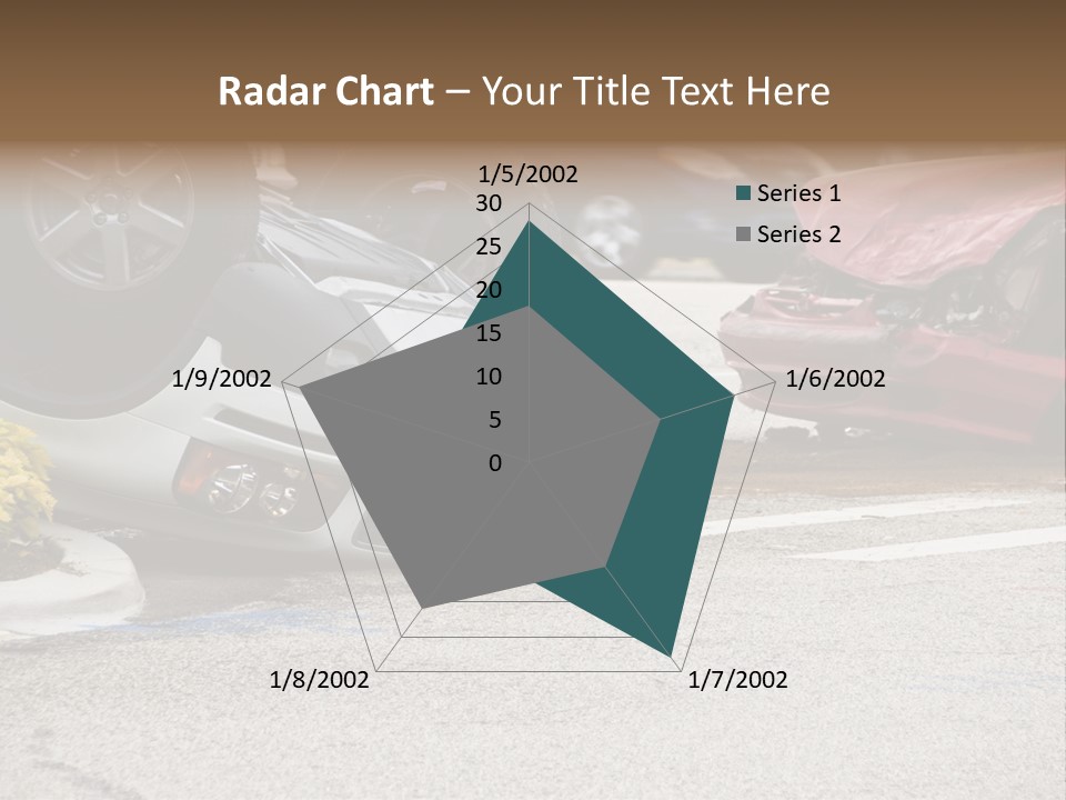 A Car That Has Been Flipped Over In A Parking Lot PowerPoint Template