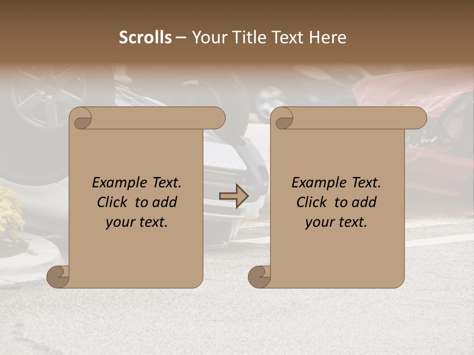 A Car That Has Been Flipped Over In A Parking Lot PowerPoint Template
