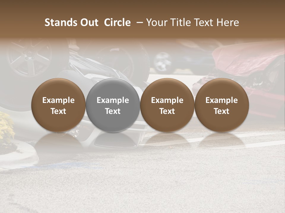 A Car That Has Been Flipped Over In A Parking Lot PowerPoint Template