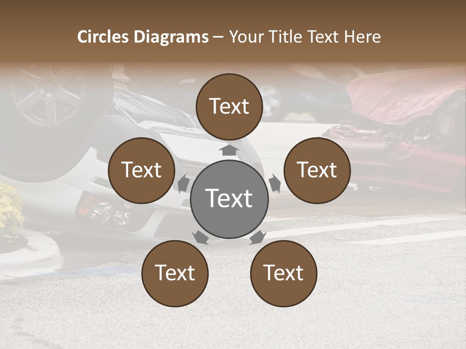 A Car That Has Been Flipped Over In A Parking Lot PowerPoint Template