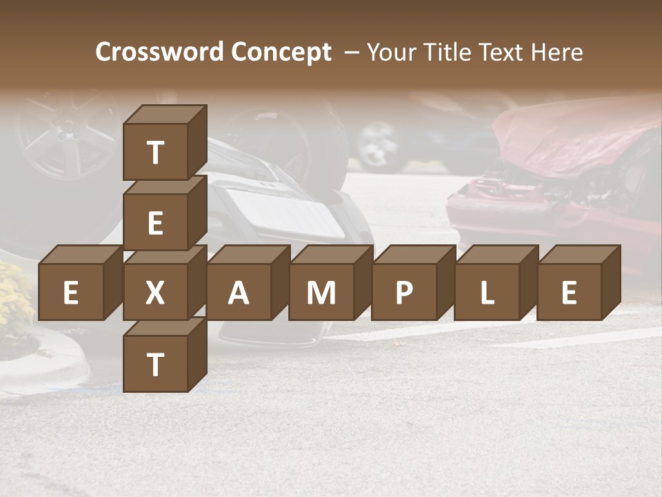 A Car That Has Been Flipped Over In A Parking Lot PowerPoint Template