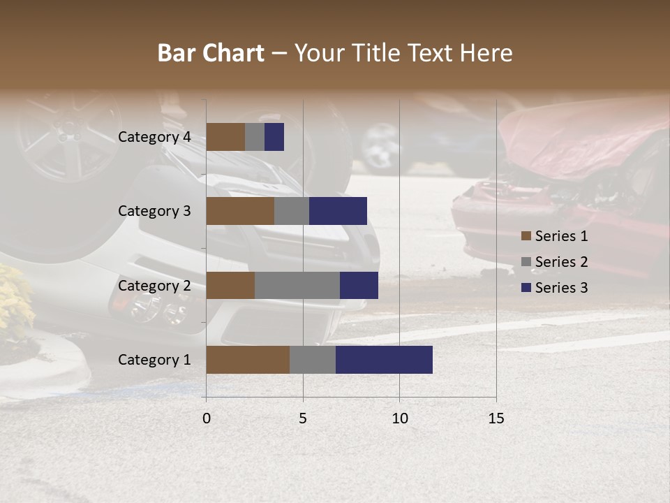 A Car That Has Been Flipped Over In A Parking Lot PowerPoint Template