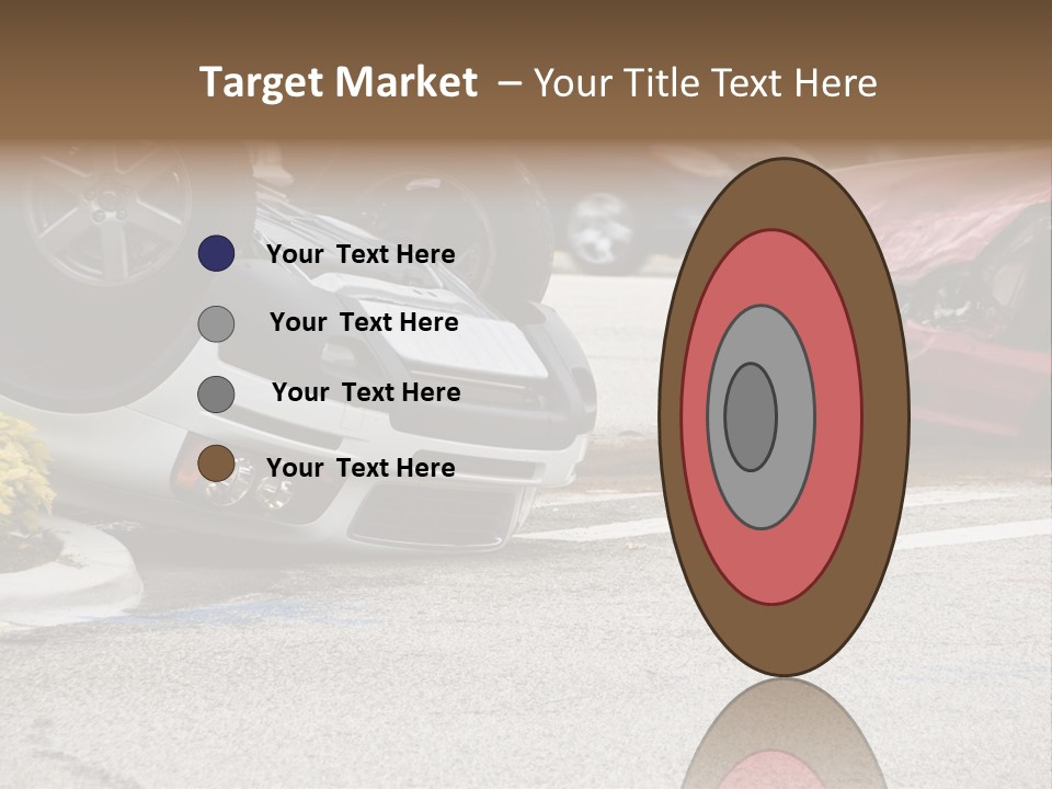A Car That Has Been Flipped Over In A Parking Lot PowerPoint Template