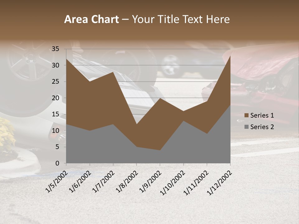 A Car That Has Been Flipped Over In A Parking Lot PowerPoint Template