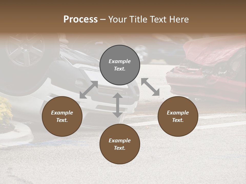 A Car That Has Been Flipped Over In A Parking Lot PowerPoint Template