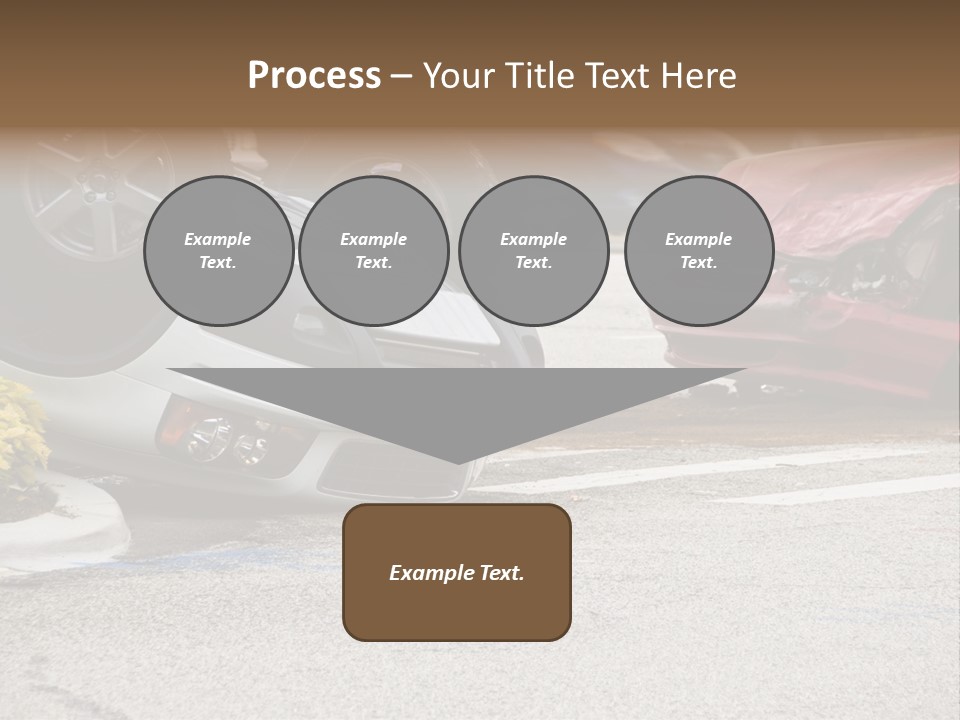 A Car That Has Been Flipped Over In A Parking Lot PowerPoint Template