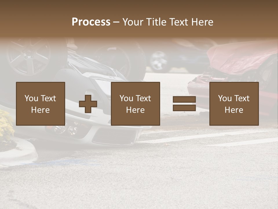 A Car That Has Been Flipped Over In A Parking Lot PowerPoint Template