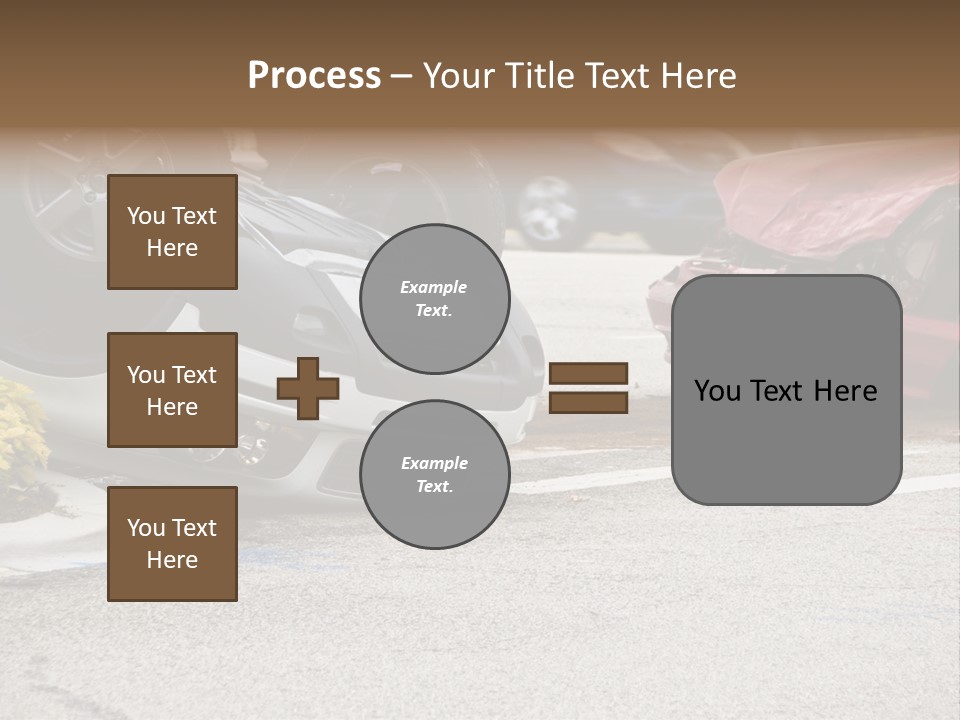 A Car That Has Been Flipped Over In A Parking Lot PowerPoint Template