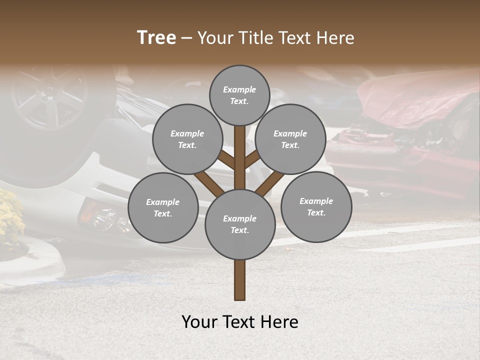 A Car That Has Been Flipped Over In A Parking Lot PowerPoint Template