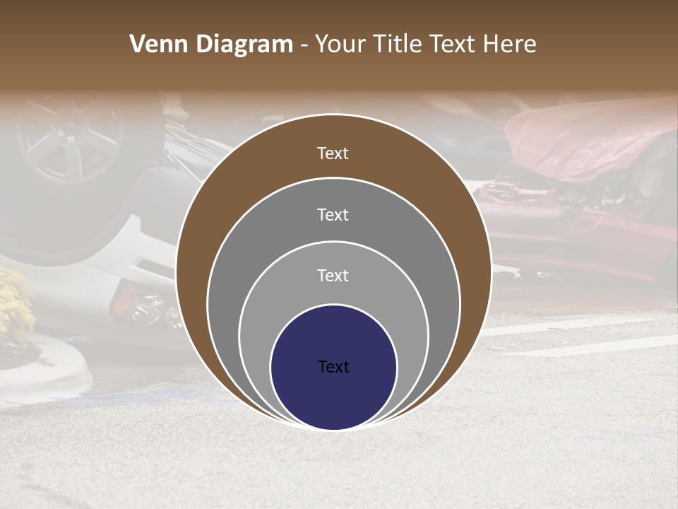 A Car That Has Been Flipped Over In A Parking Lot PowerPoint Template