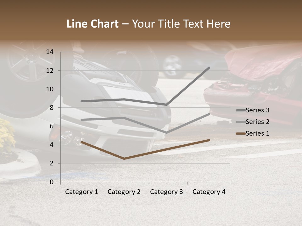 A Car That Has Been Flipped Over In A Parking Lot PowerPoint Template