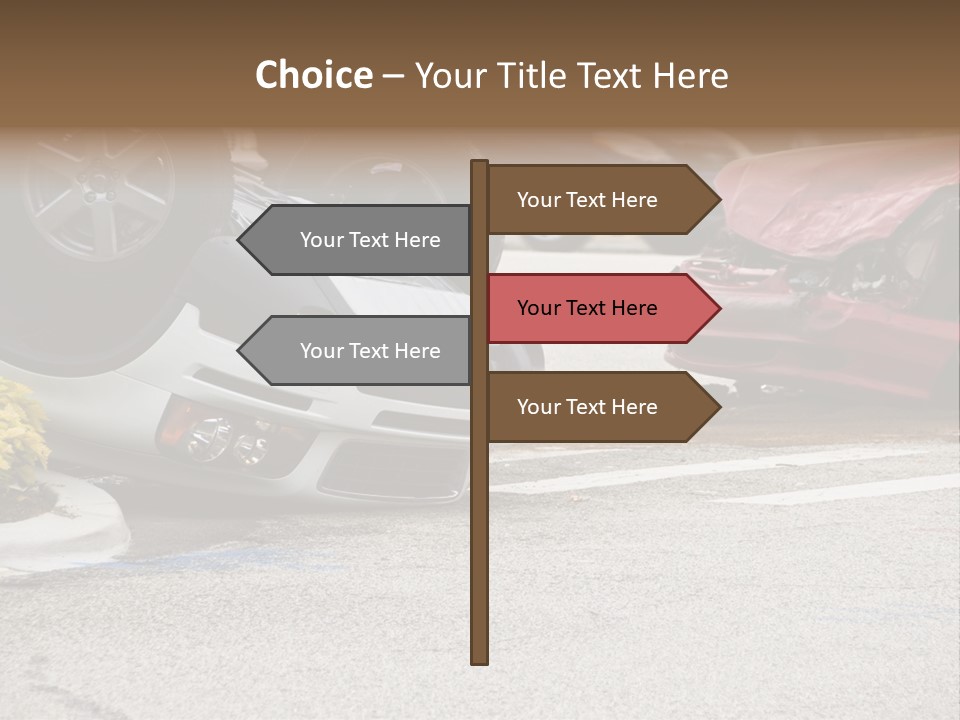 A Car That Has Been Flipped Over In A Parking Lot PowerPoint Template