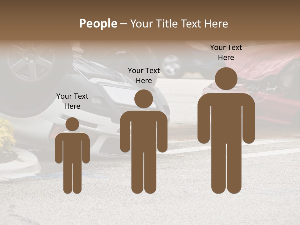 A Car That Has Been Flipped Over In A Parking Lot PowerPoint Template