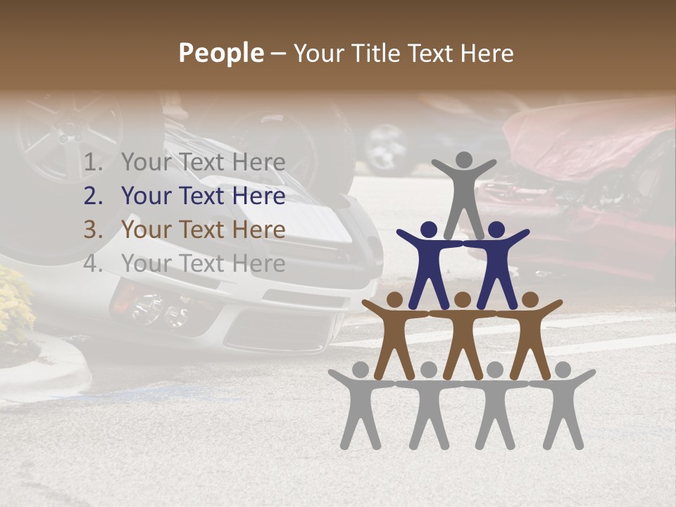 A Car That Has Been Flipped Over In A Parking Lot PowerPoint Template