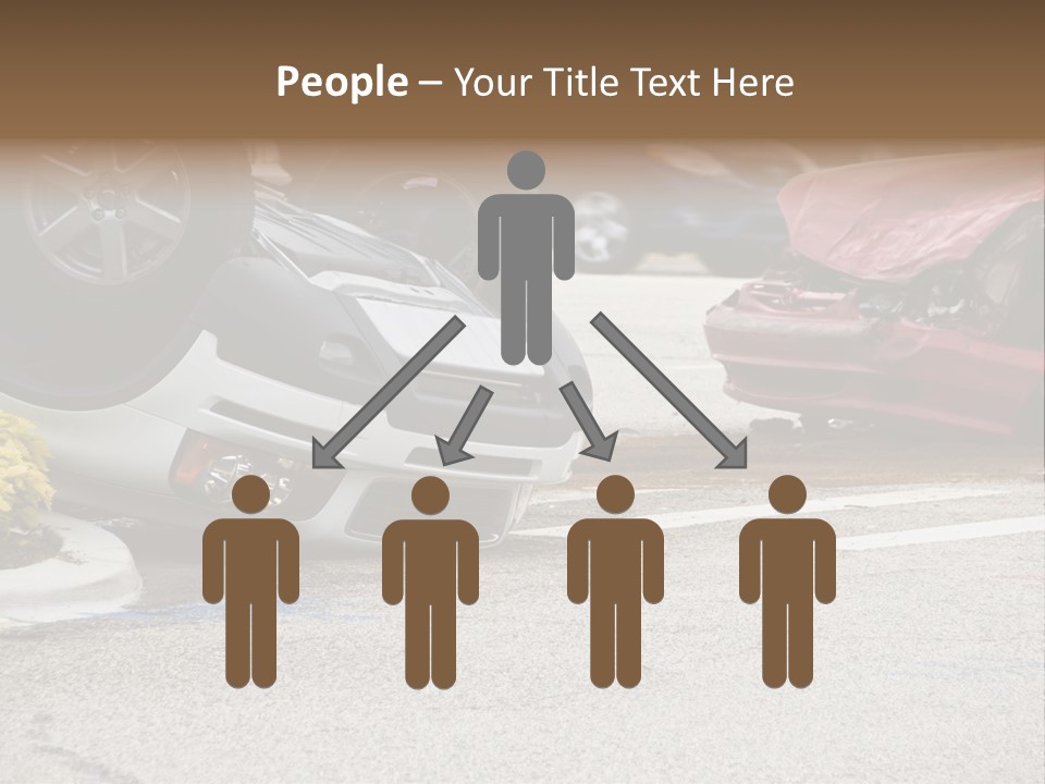 A Car That Has Been Flipped Over In A Parking Lot PowerPoint Template