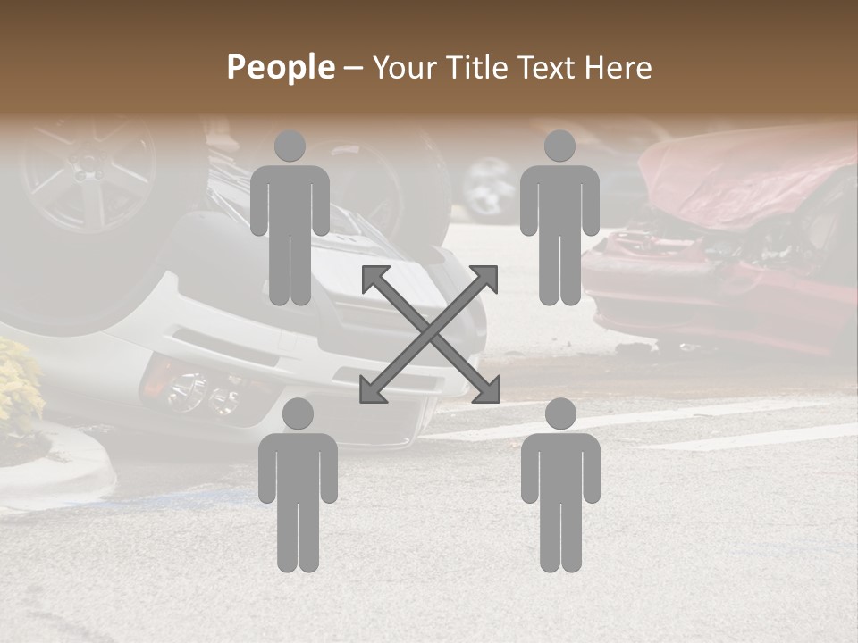 A Car That Has Been Flipped Over In A Parking Lot PowerPoint Template