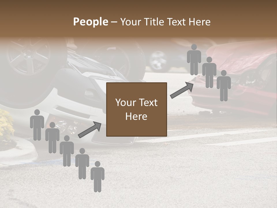 A Car That Has Been Flipped Over In A Parking Lot PowerPoint Template
