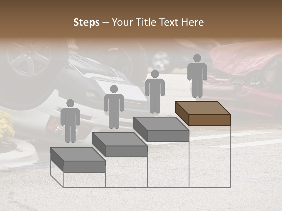 A Car That Has Been Flipped Over In A Parking Lot PowerPoint Template