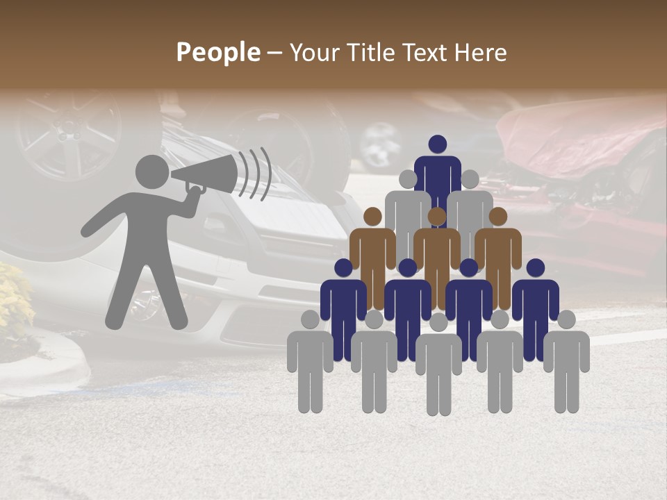 A Car That Has Been Flipped Over In A Parking Lot PowerPoint Template