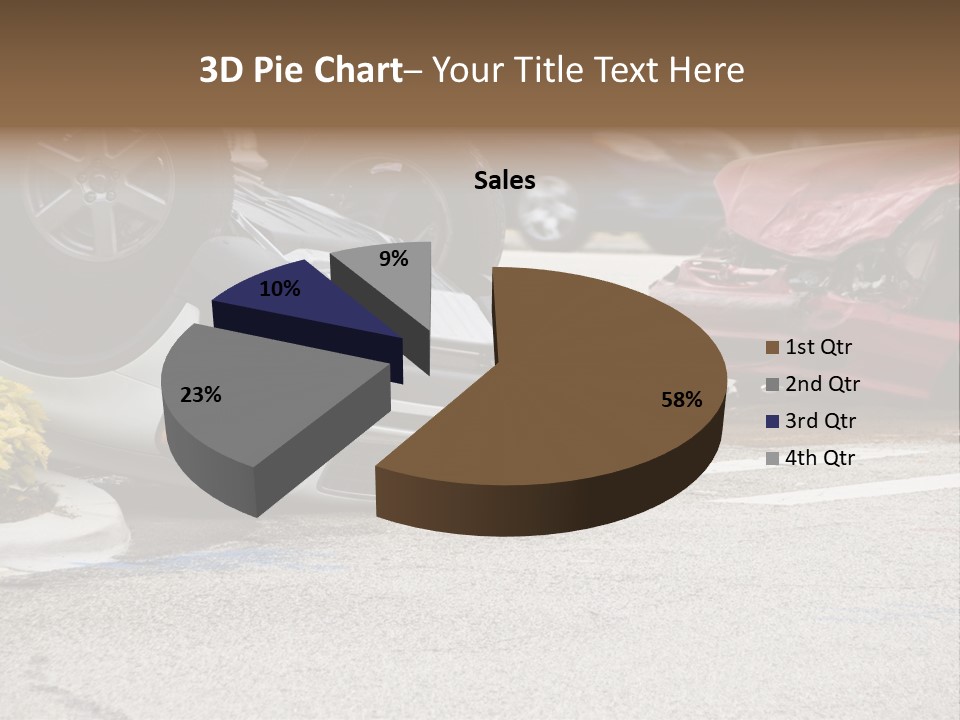 A Car That Has Been Flipped Over In A Parking Lot PowerPoint Template