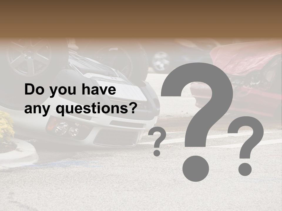 A Car That Has Been Flipped Over In A Parking Lot PowerPoint Template