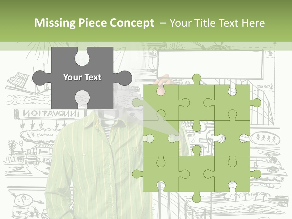 A Man Standing In Front Of A Whiteboard With A Light Bulb On It PowerPoint Template