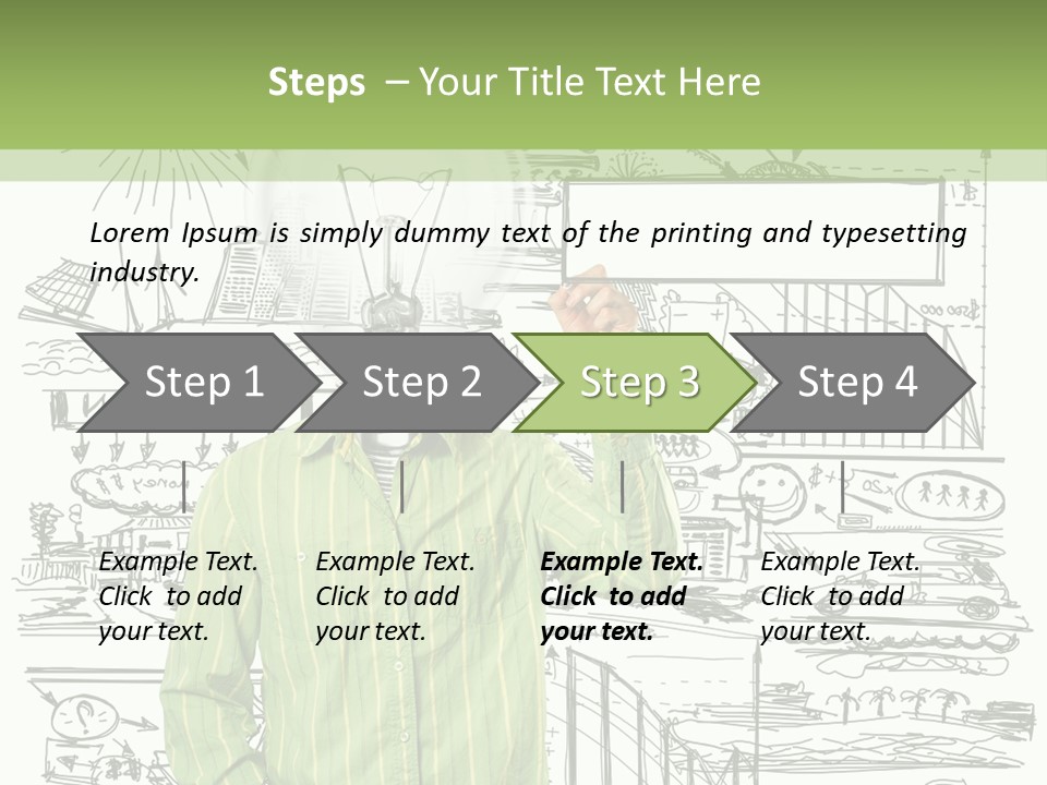 A Man Standing In Front Of A Whiteboard With A Light Bulb On It PowerPoint Template