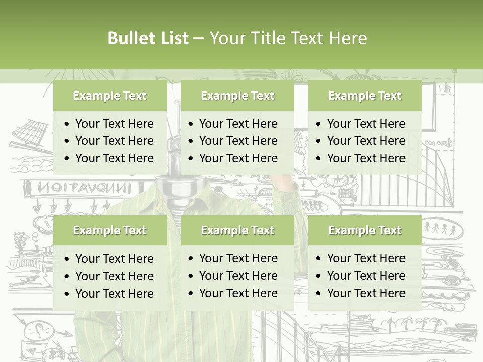 A Man Standing In Front Of A Whiteboard With A Light Bulb On It PowerPoint Template