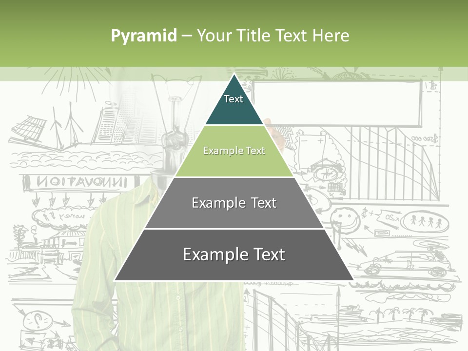 A Man Standing In Front Of A Whiteboard With A Light Bulb On It PowerPoint Template