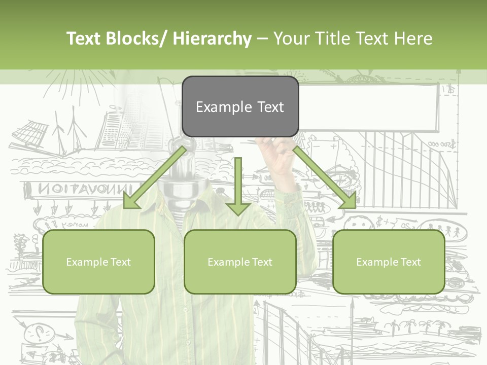 A Man Standing In Front Of A Whiteboard With A Light Bulb On It PowerPoint Template