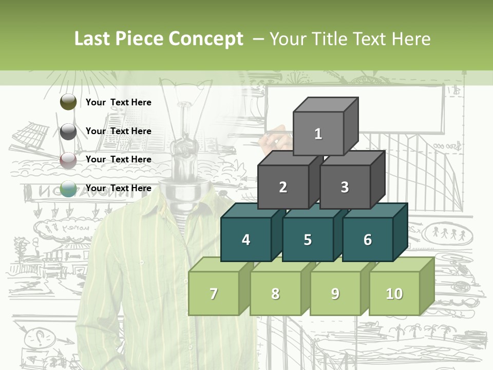 A Man Standing In Front Of A Whiteboard With A Light Bulb On It PowerPoint Template