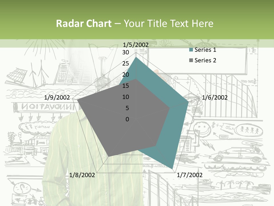 A Man Standing In Front Of A Whiteboard With A Light Bulb On It PowerPoint Template
