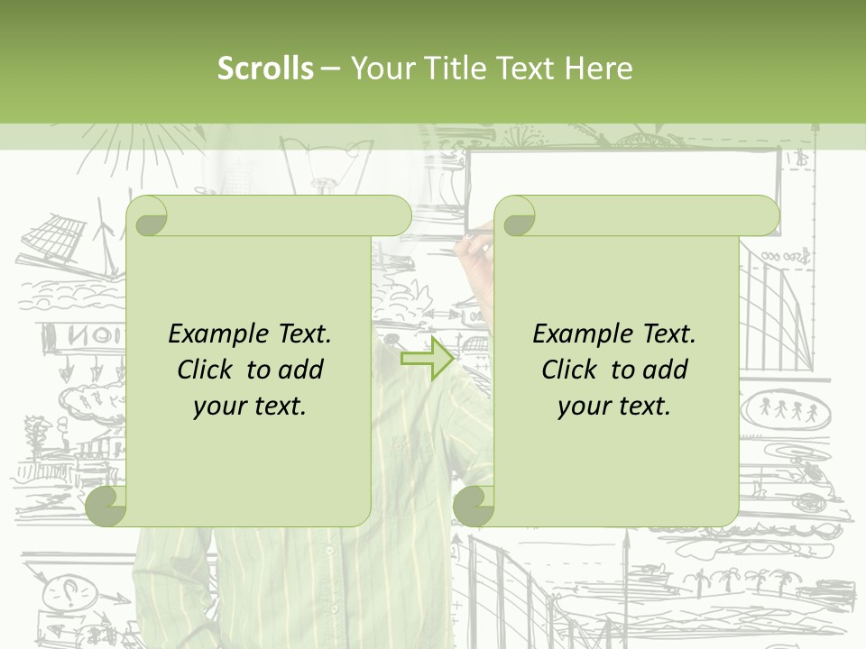 A Man Standing In Front Of A Whiteboard With A Light Bulb On It PowerPoint Template