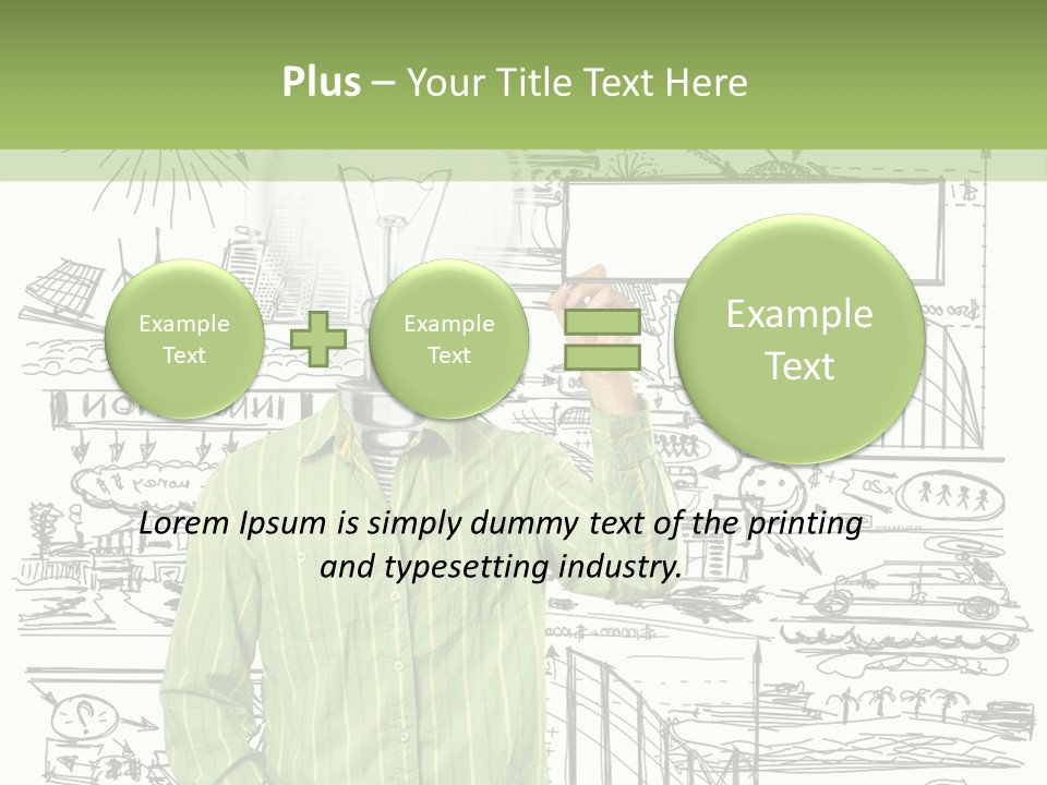 A Man Standing In Front Of A Whiteboard With A Light Bulb On It PowerPoint Template