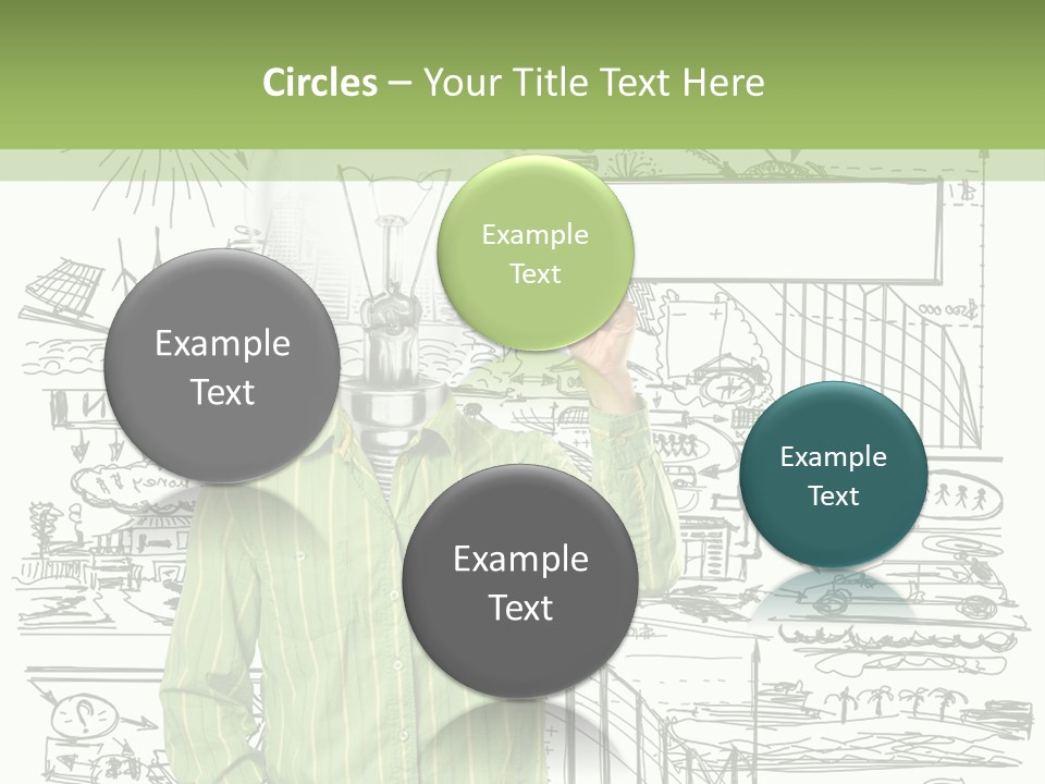 A Man Standing In Front Of A Whiteboard With A Light Bulb On It PowerPoint Template