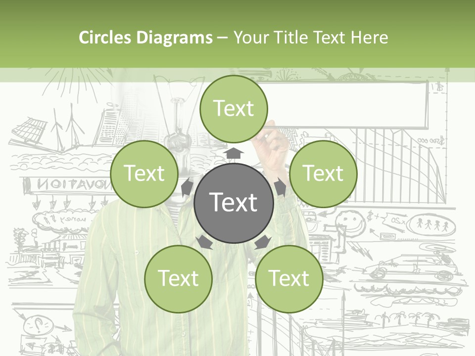 A Man Standing In Front Of A Whiteboard With A Light Bulb On It PowerPoint Template