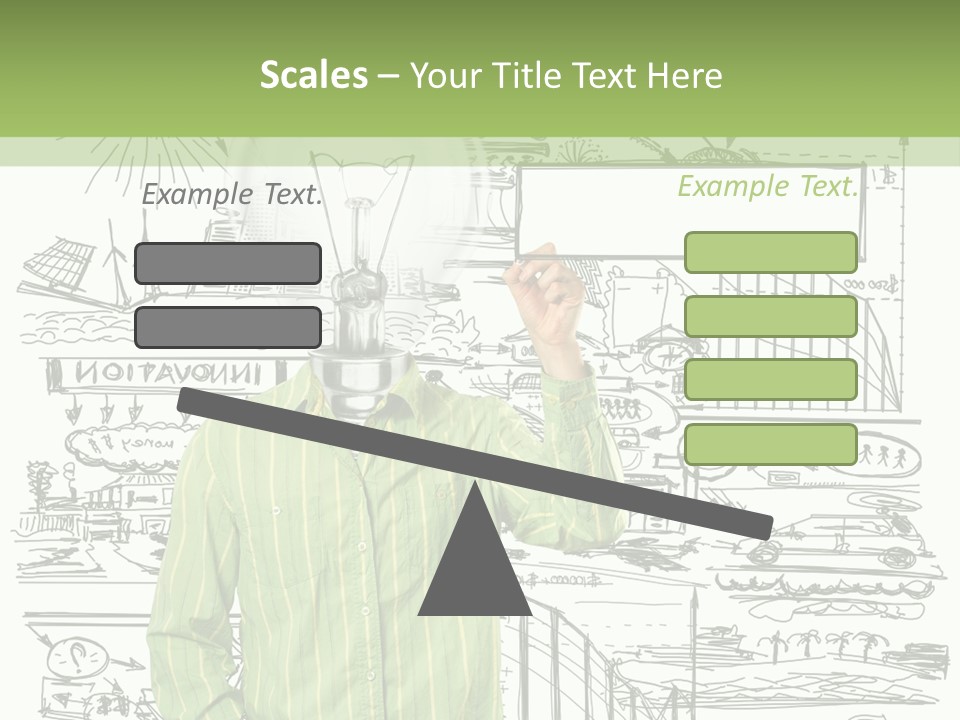 A Man Standing In Front Of A Whiteboard With A Light Bulb On It PowerPoint Template